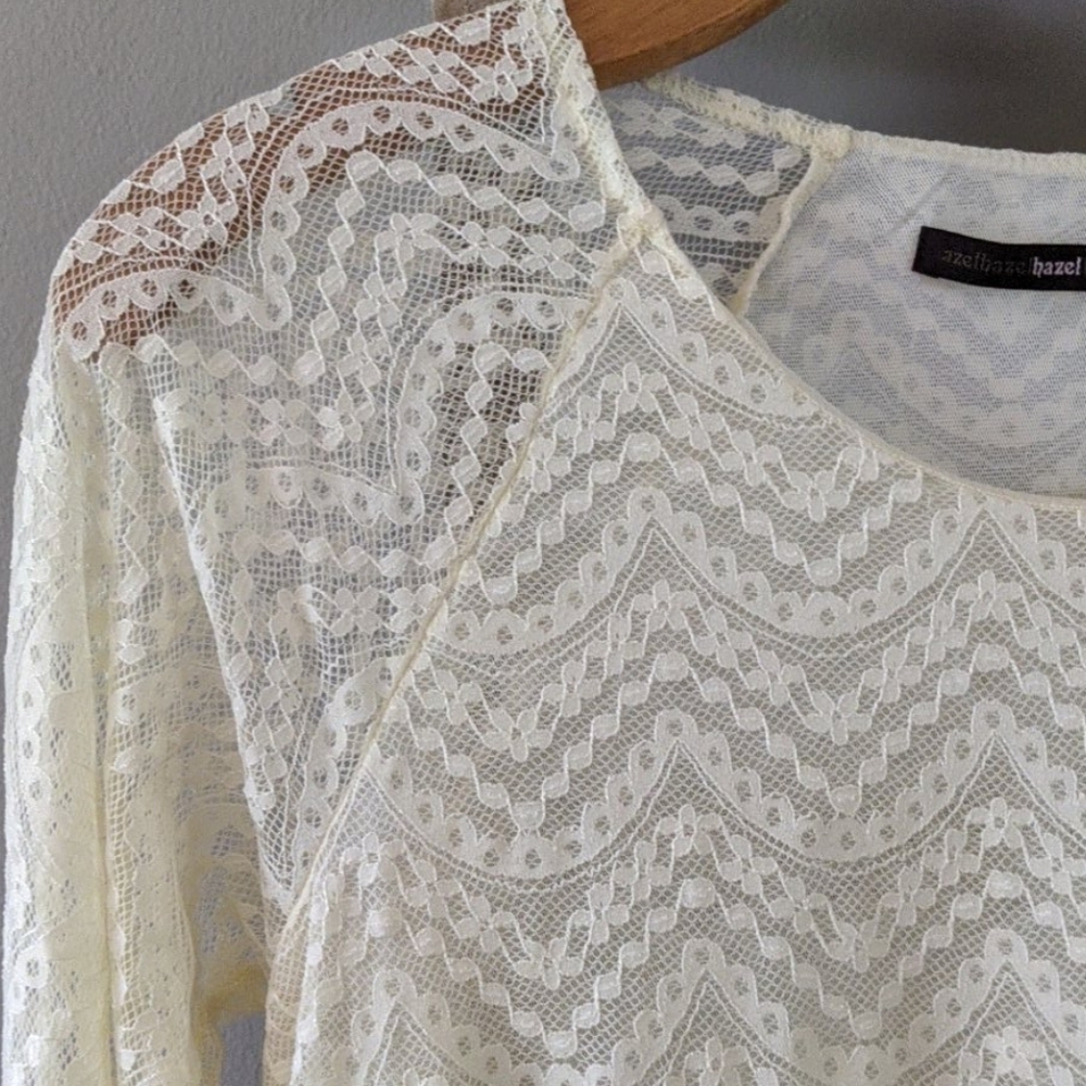 Anthropologie Hazel lace bell sleeved top - Picture 7 of 9